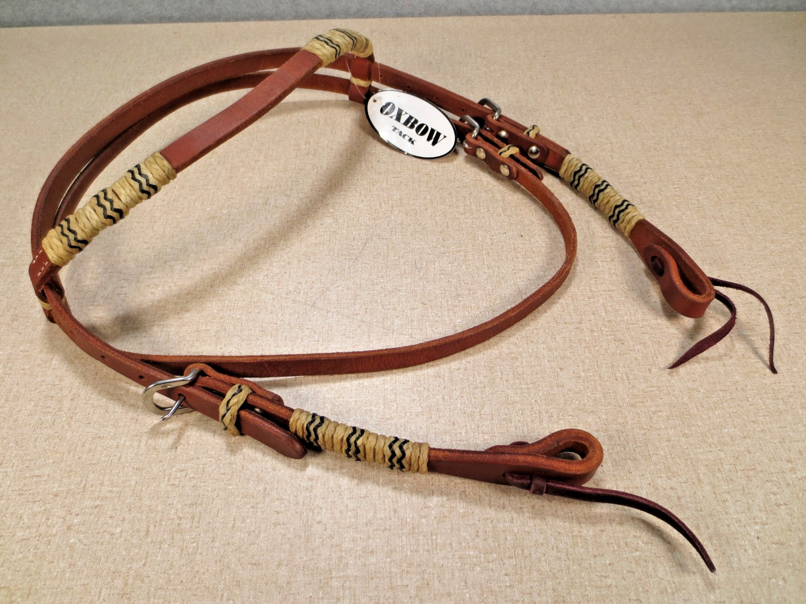 BROWBAND HEADSTALL W/ RAWHIDE KNOTTING by Oxbow Tack New With Tag