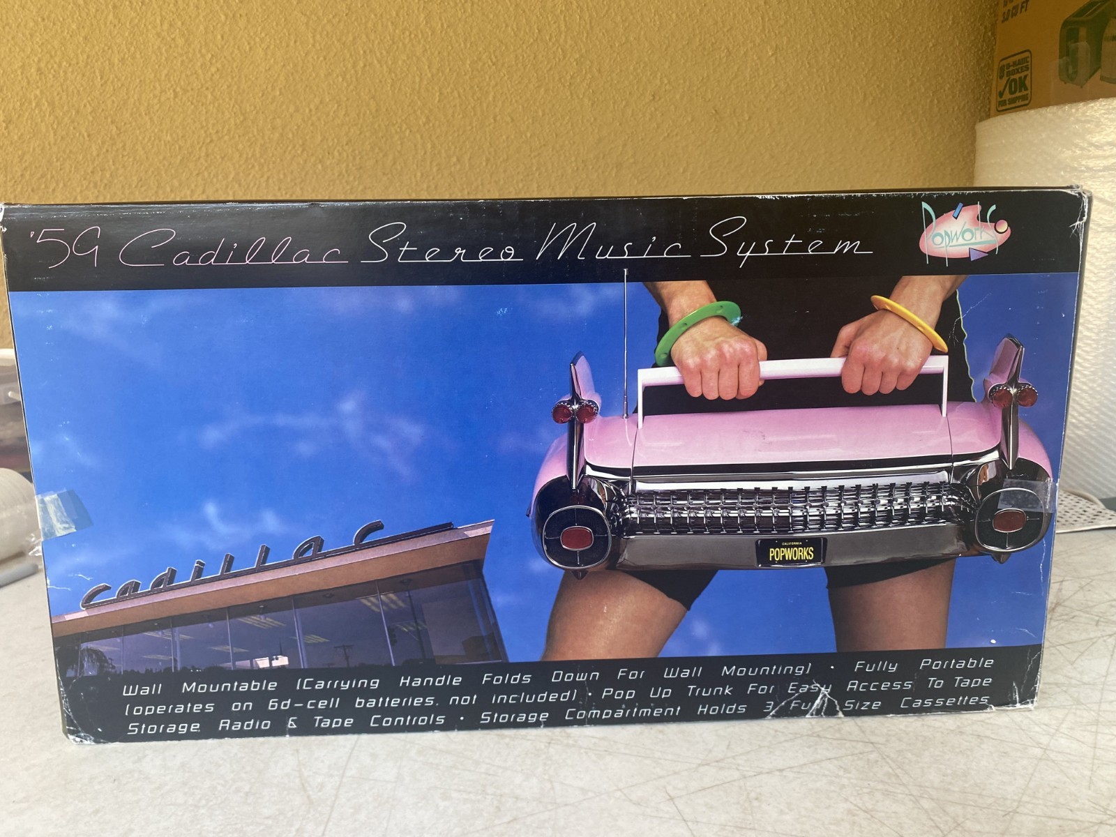 Vintage Boombox CADILLAC RADIO By Popworks 3-1489 Cassette AM FM ***SEE VIDEO***