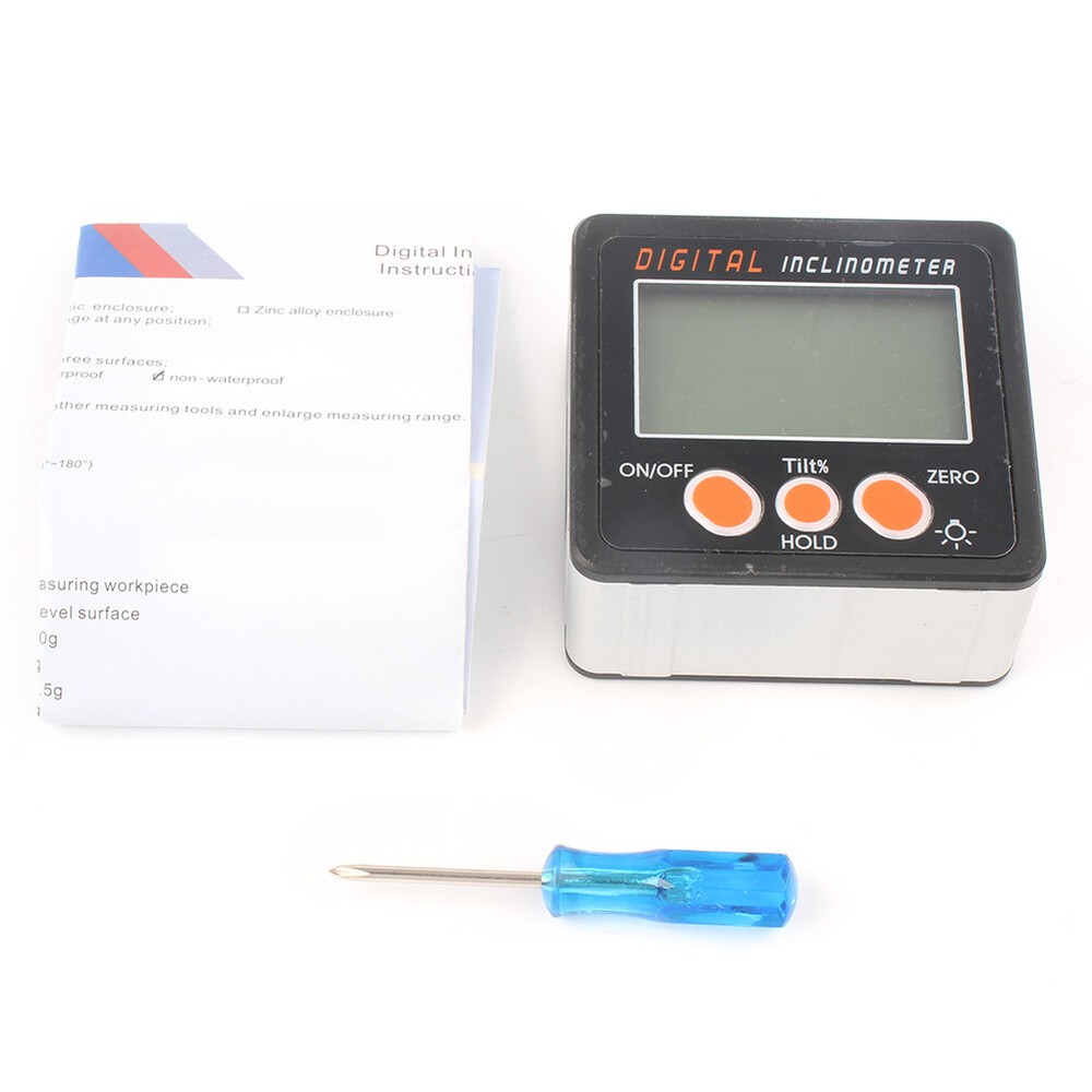 4*90° Digital Inclinometer Angle Finder Measuring Level Box LCD Display Plastic