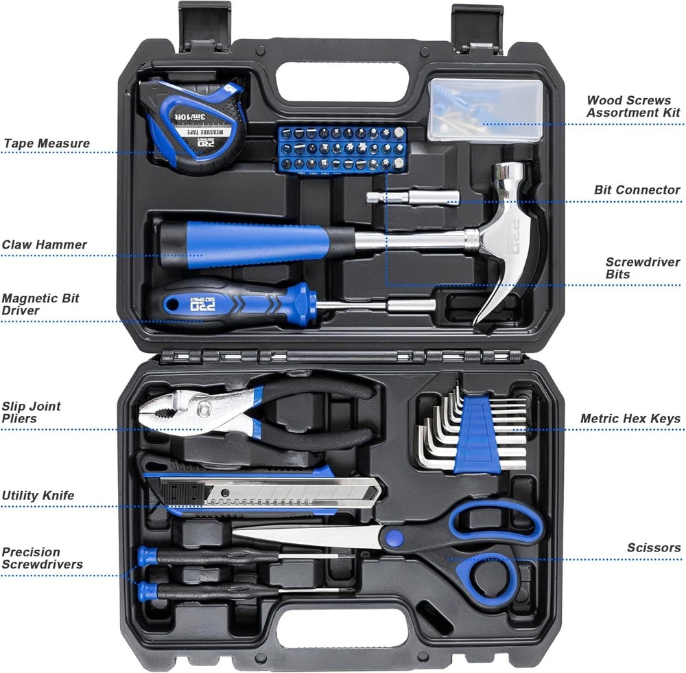 Prostormer 93-Piece Tool Kit, Basic Household Repair Tool Set with Toolbox