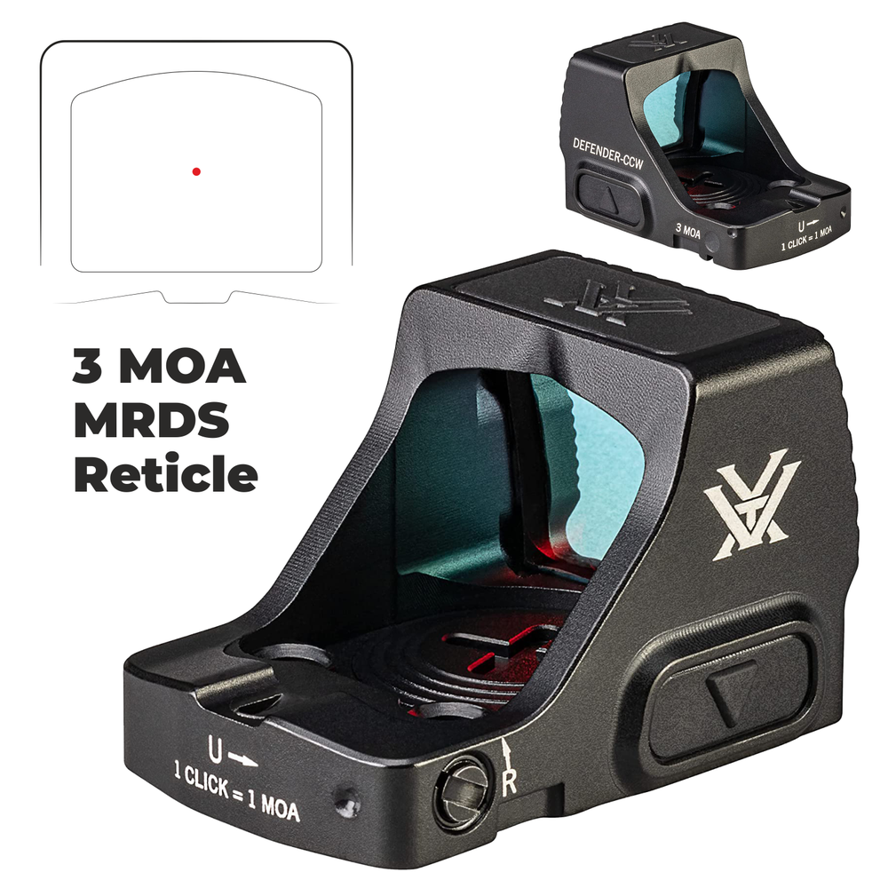 Vortex Optics Defender-CCW 3 MOA Red Dot with Free Camo Forest Hat Bundle