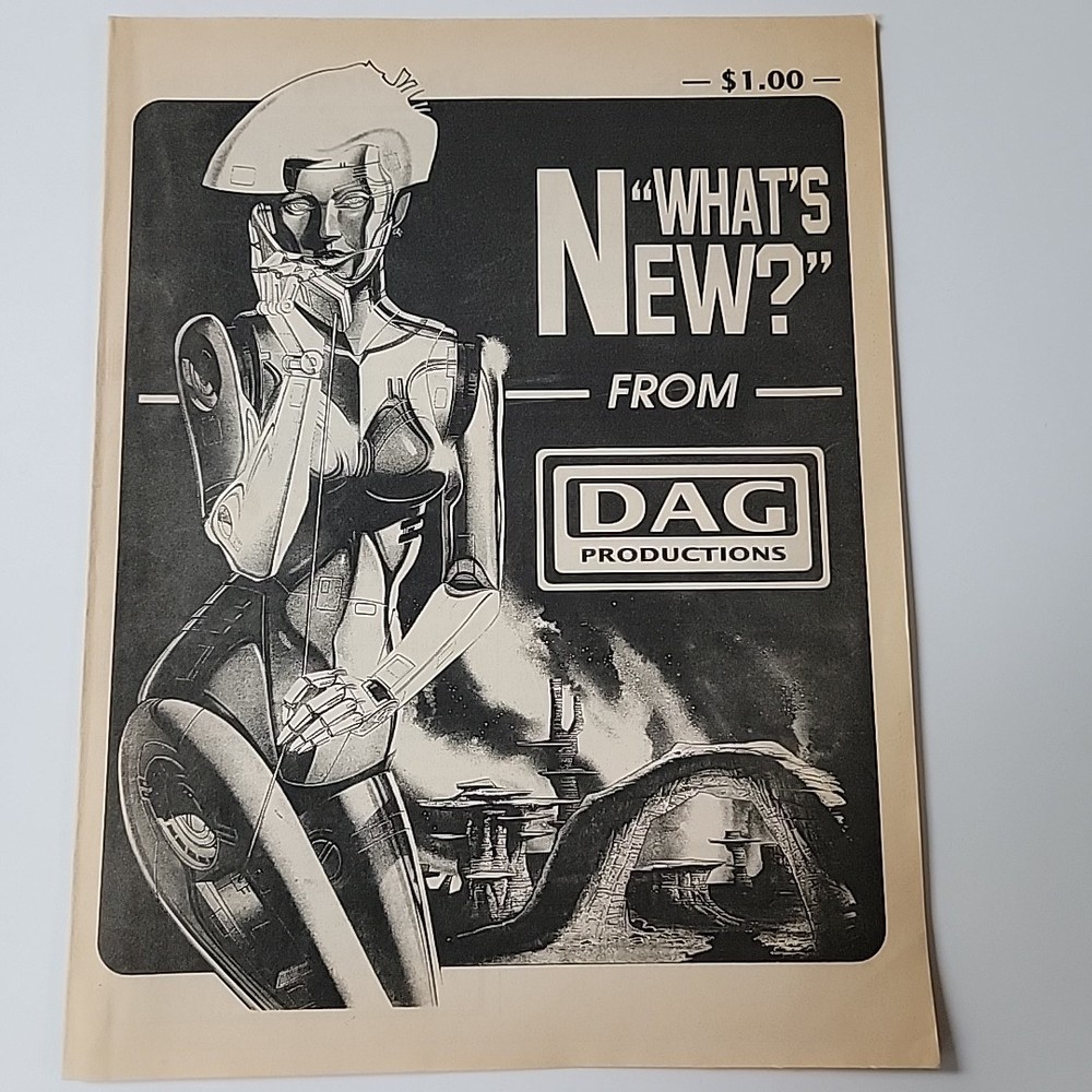 "WHAT'S NEW?" FROM DAG PRODUCTIONS 1990 1st ISSUE CATALOG RPG SCi-Fi BROCHURE
