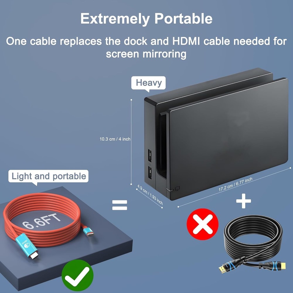 Versatile Portable Dock Adapter for Switch/OLED/Steam Deck - Plug & Play