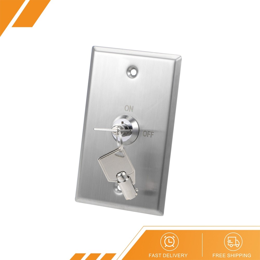 Key Switch Lock On/Off Exit Emergency Door Release SPST Panel Mount 2 Keys