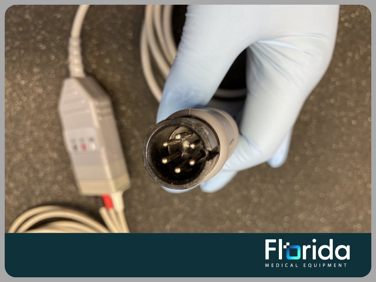 TRUNK CABLE, ECG, ONE-PIECE, PHILIPS 6-PIN TO 3-LEAD PINCH/GRABBER, 108"