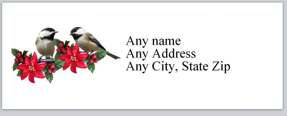 Personalized Address Labels Christmas Birds  (ac 13)