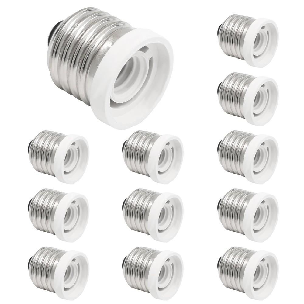 12 Pack E26 to E12 Adapter Converter, Medium to Candelabra Screw Bulb Socket ...