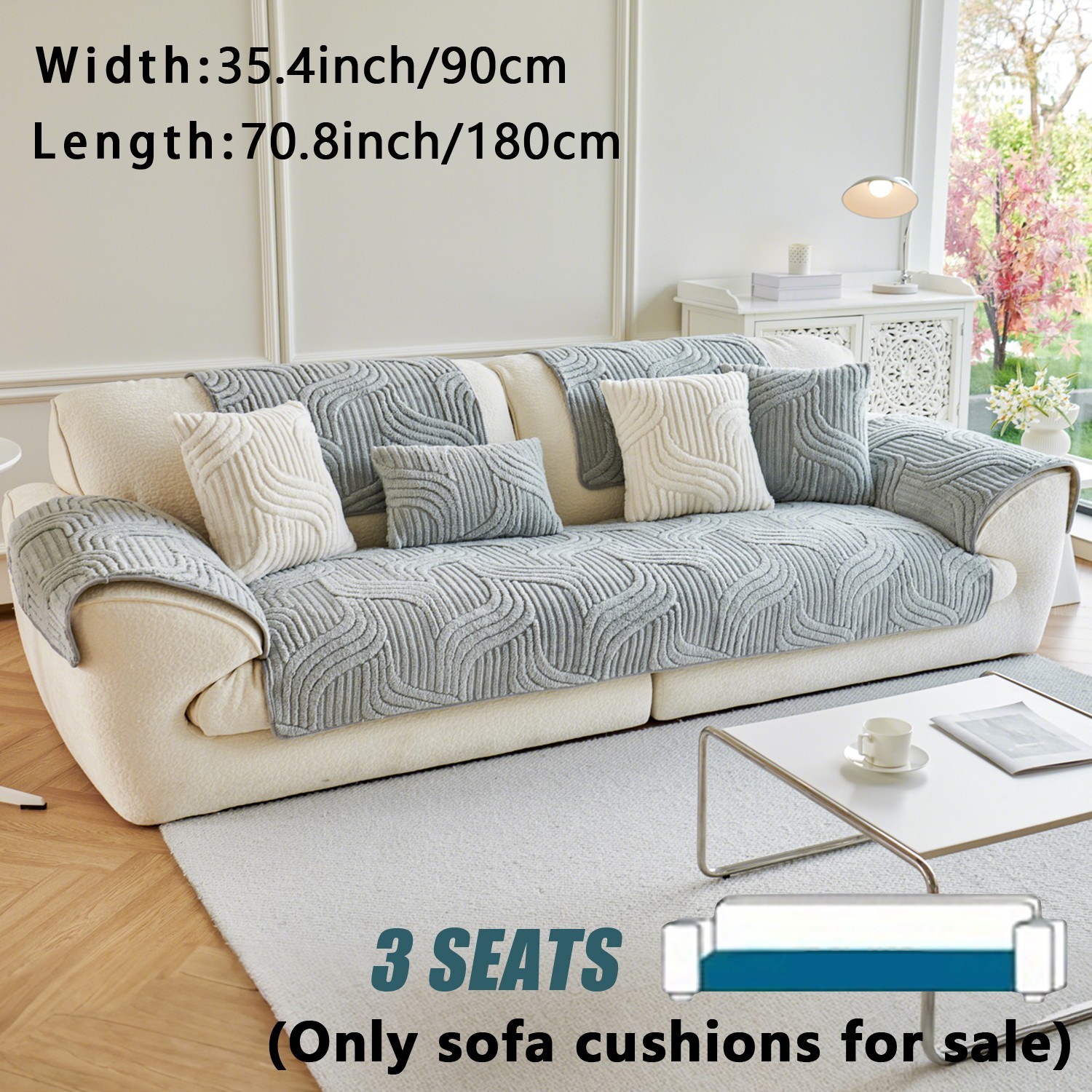 Washable sofa cover, pillowcase, anti-slip decoration for sofa seat cushion