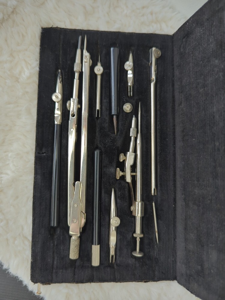 Vintage USSR Drafting Drawing Tool Set Gotovalnya Moscow Soviet Engineering Case