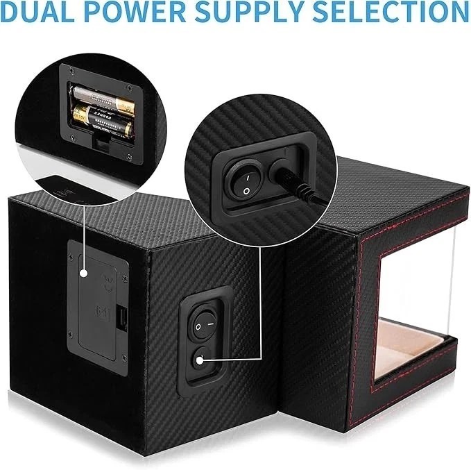 Automatic Rotation Single Watch Winder Box Leather Storage Display Case Gift US
