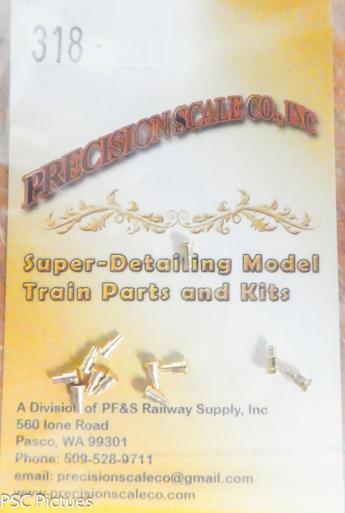 Precision Scale O #318 Rivets, Valve Gear, Shouldered, 0.9 x 3.5 (Brass) O,HO,S