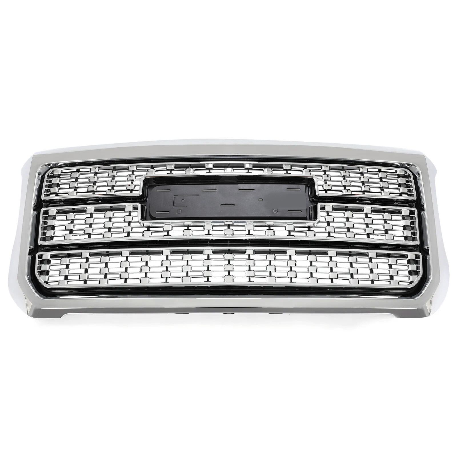 Chrome Front Grille ABS Grill W/ Snap For GMC Sierra 2500HD 3500HD 2015-2019