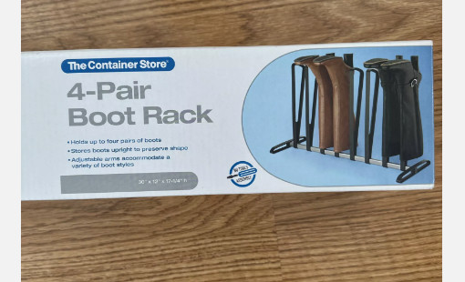 Home Basics Adjustable 4 Pair Plastic Boot Rack Organizer, Black