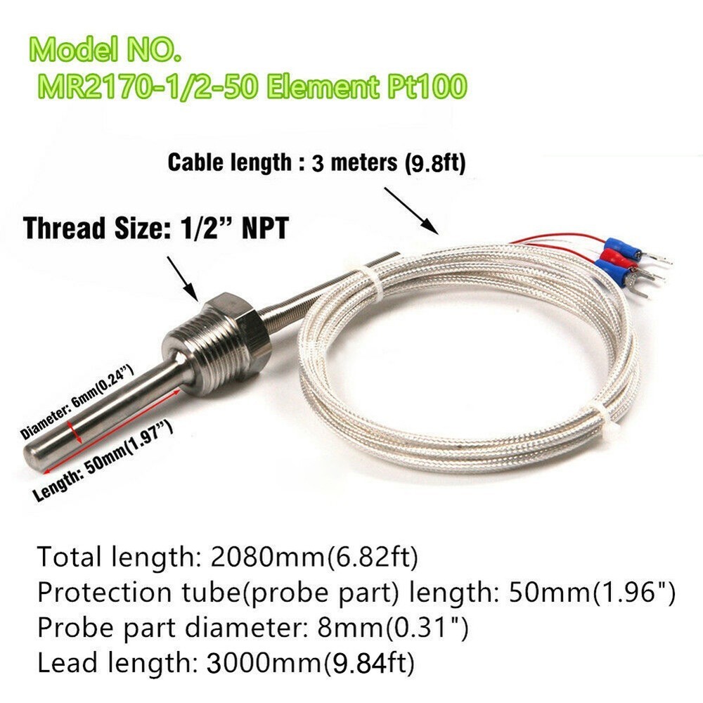 Pt100 Temperature Sensor with Insulation and Electromagnetic Shielding