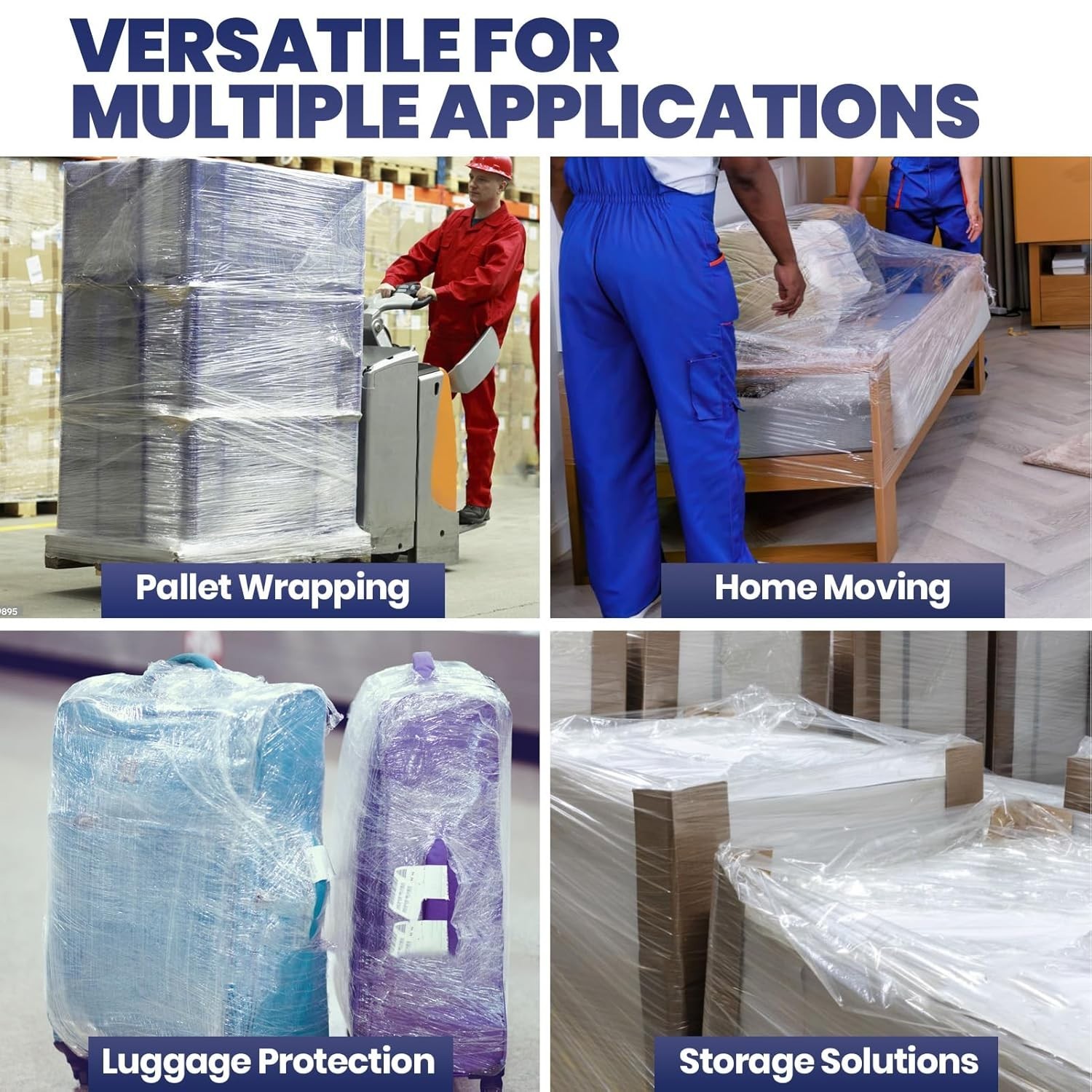 ADHES Mini Hand Stretch Wrap Film, 5 Inch x 1000 Feet 80 Gauge for Packing