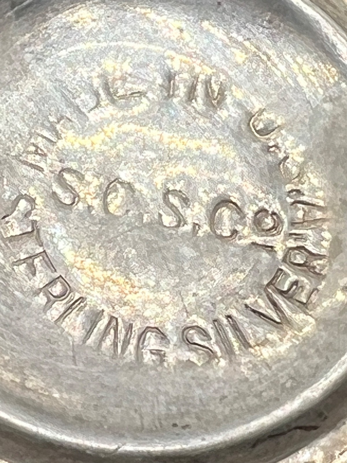 Pair Vintage hand-hammered sterling silver salt and pepper shakers