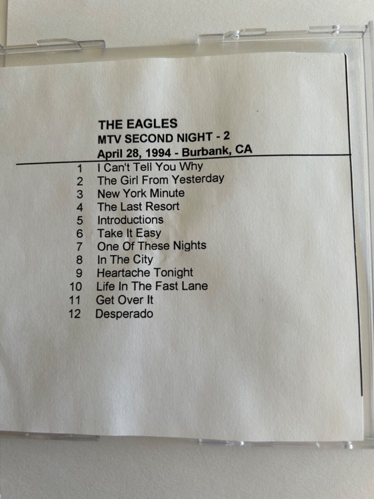 The Eagles MTV Performance Second Night April 1994