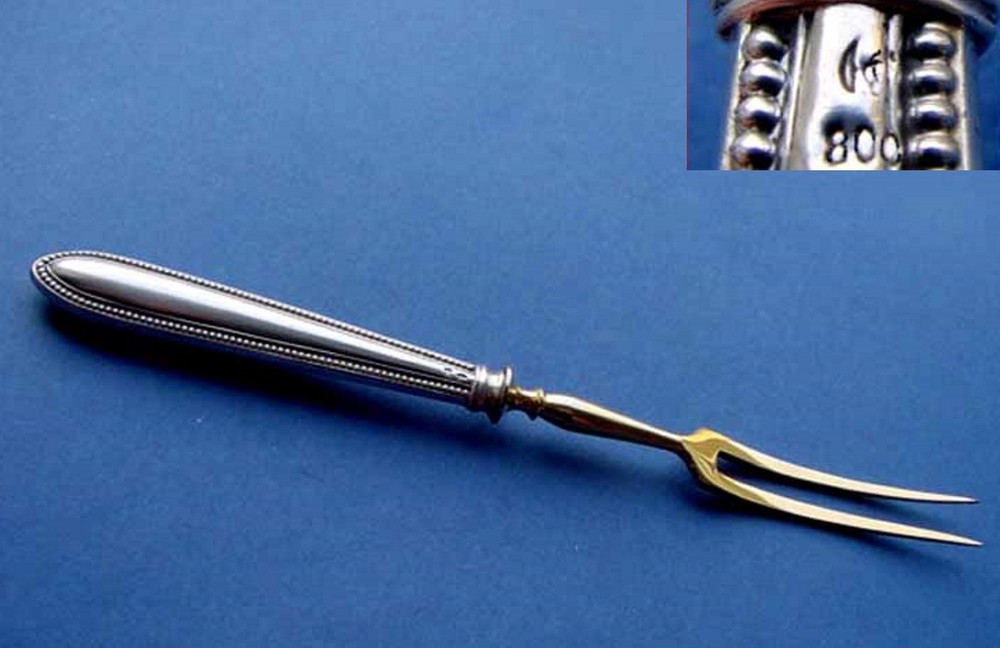 1. By 2. Fork/Serving Fork / Serving Fork, 800er Silver, XIX C.C202