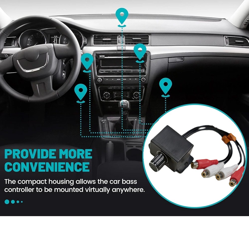 2x Universal Car Audio Amplifier RCA Level Controller Bass Volume Control Knobs