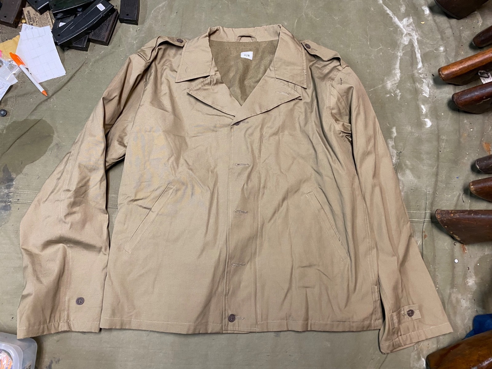 WWII US ARMY INFANTRY M1941 M41 SUMMER COMBAT FIELD JACKET-MEDIUM/LARGE 42R