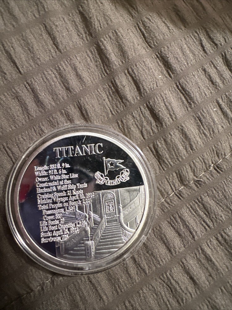 “TITANIC” “ Silver Coin With Moonlight Picture