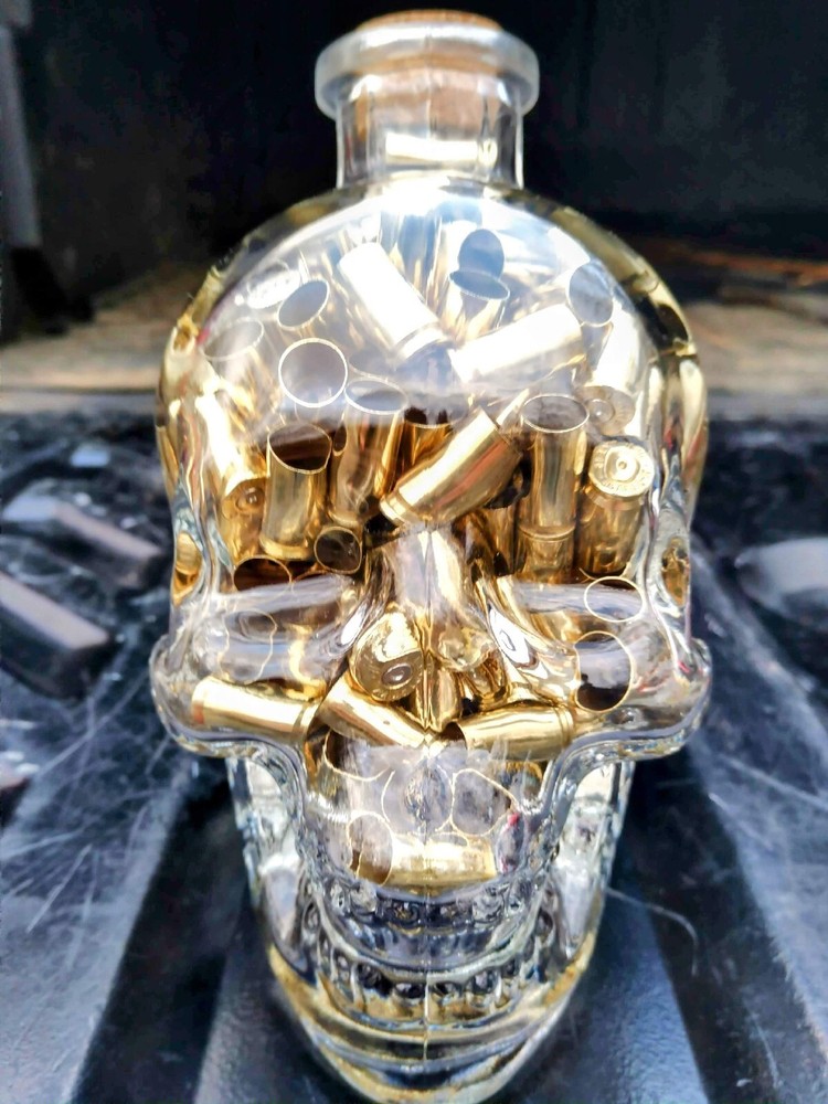 Crystal Deaths Head Skull Shell Case Holder