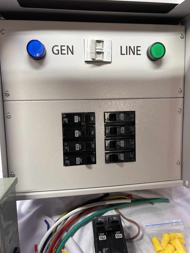 Push Button Electric Power Generator Load Center Transfer Switch 50AMP 8 Circuit
