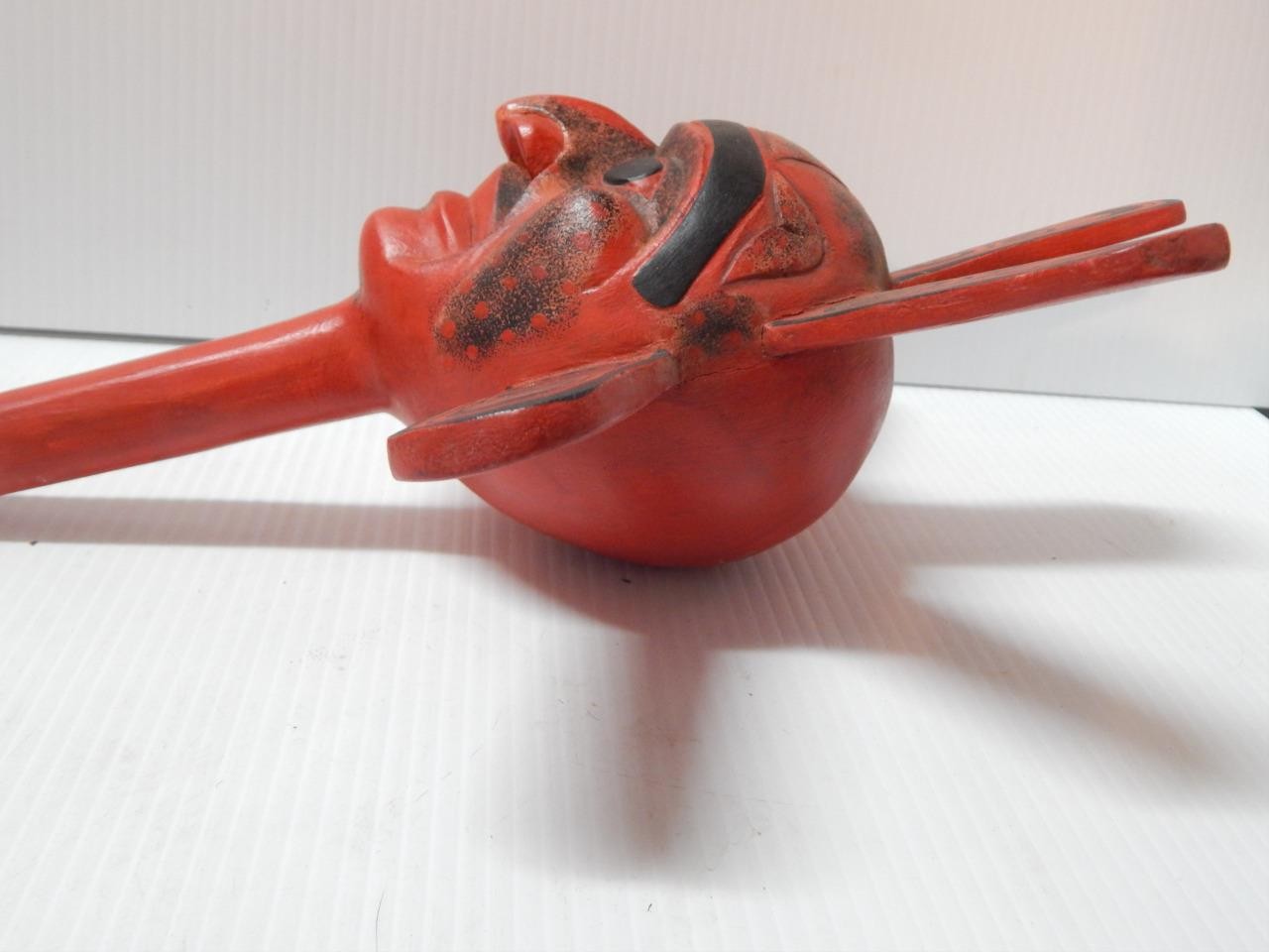 NW COAST HAND CARVED SUN MASK -RATTLE - NICE DETAILS - FINE + NICE