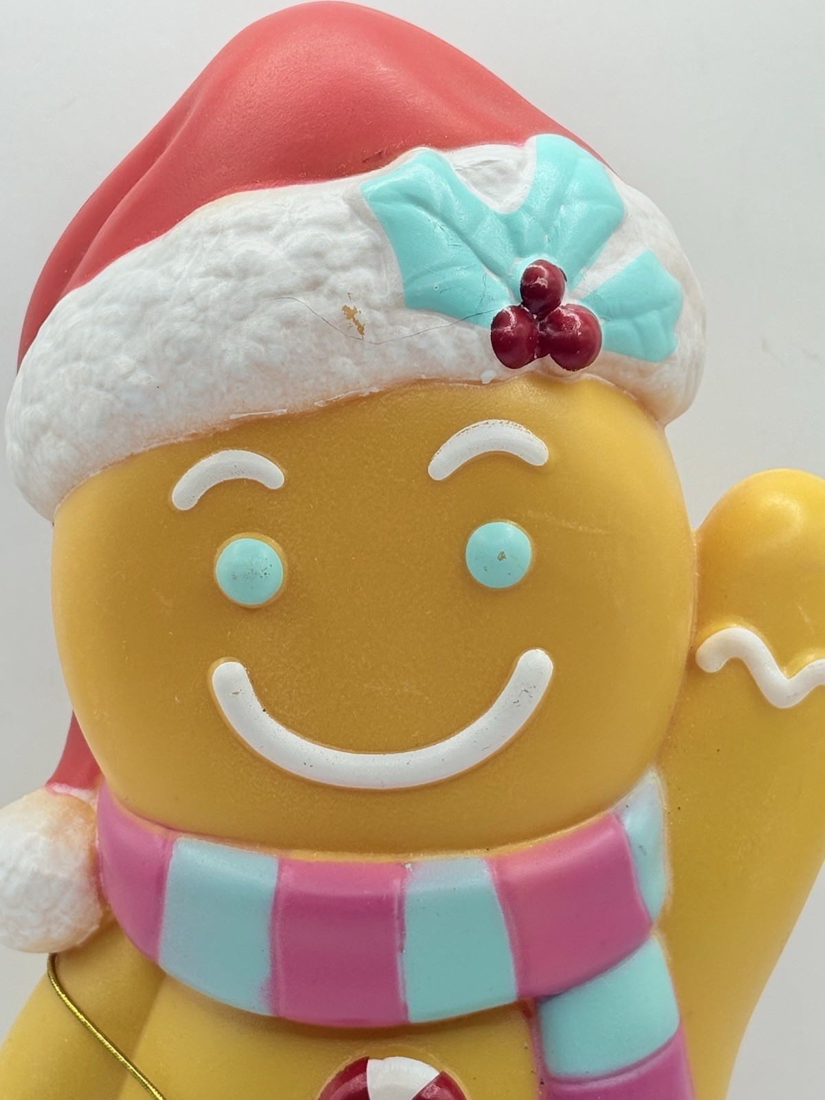 Holiday Time Gingerbread Blow Mold Tabletop Santa Hat And Candy