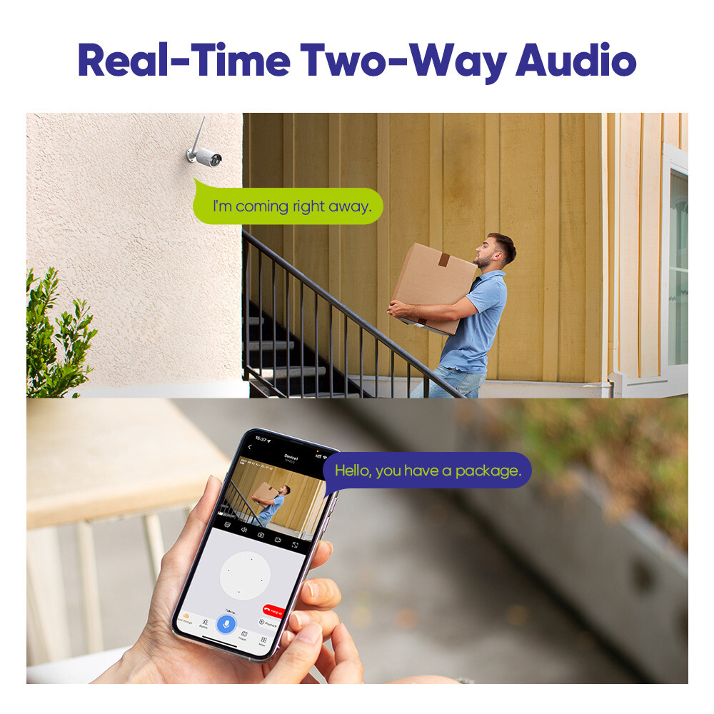 SANNCE 2x 3MP Two Way Audio Wireless Security Camera IP Network IR Night Vision