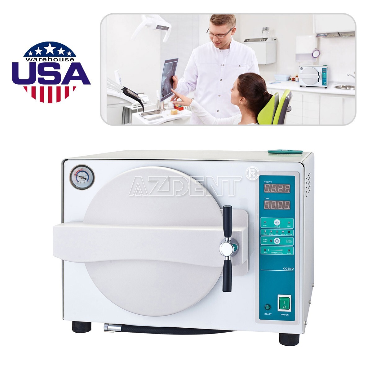 18L Autoclave Steam Sterilizer Dental Vacuum Automatic Medical Sterilization