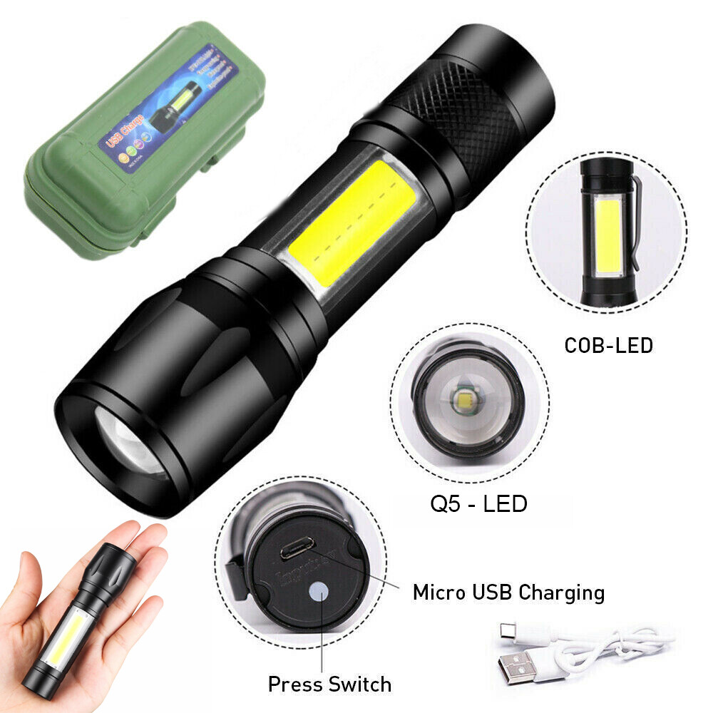 2x 950000000 Lumen Super Bright LED Tactical Flashlight Rechargeable Work Light