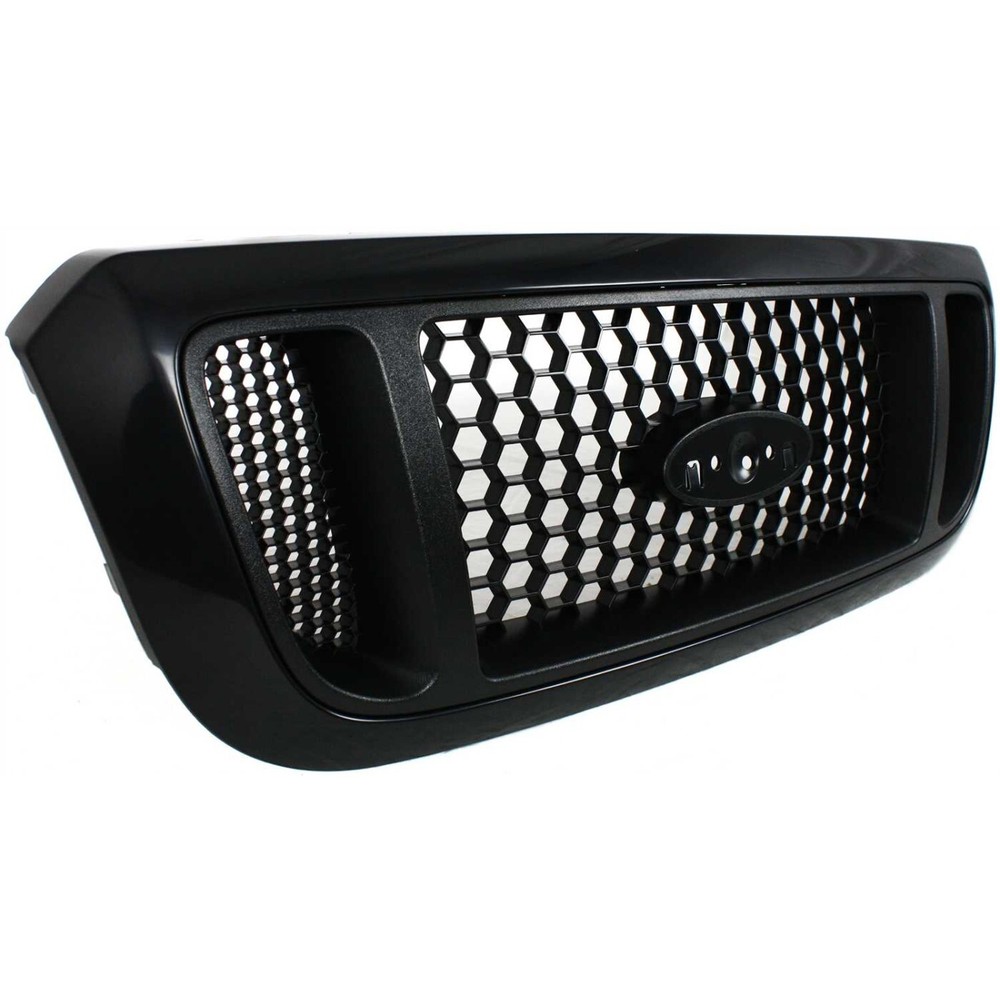 Grille For 2004-2005 Ford Ranger Textured Black Shell w/ Silver Insert Plastic