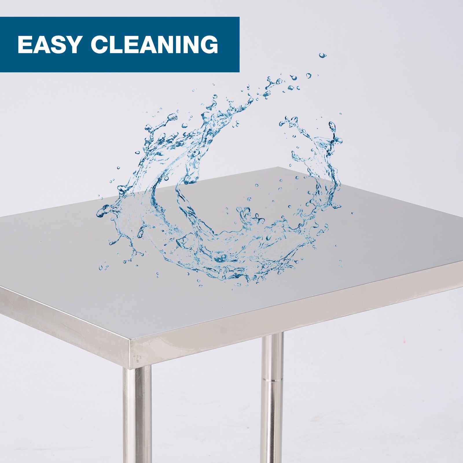 Stainless steel work prep table on wheels 48x24 inches for kitchen or garage