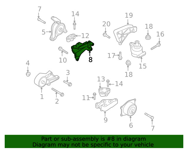 Genuine GM Passenger Side Engine Mount Engine Side Bracket 13257618