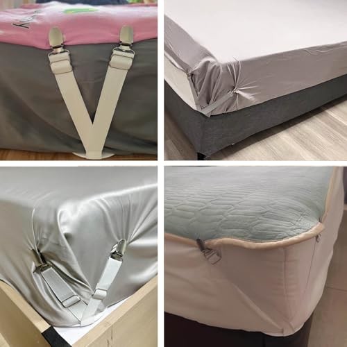 Bed Sheet Holders Straps Keep Sheets Tight & Easy Installation, 4pcs
