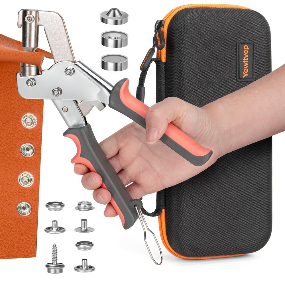Heavy Duty Snap Fastener Tool with Case, Button Snap Replacement Kit Snap Too...