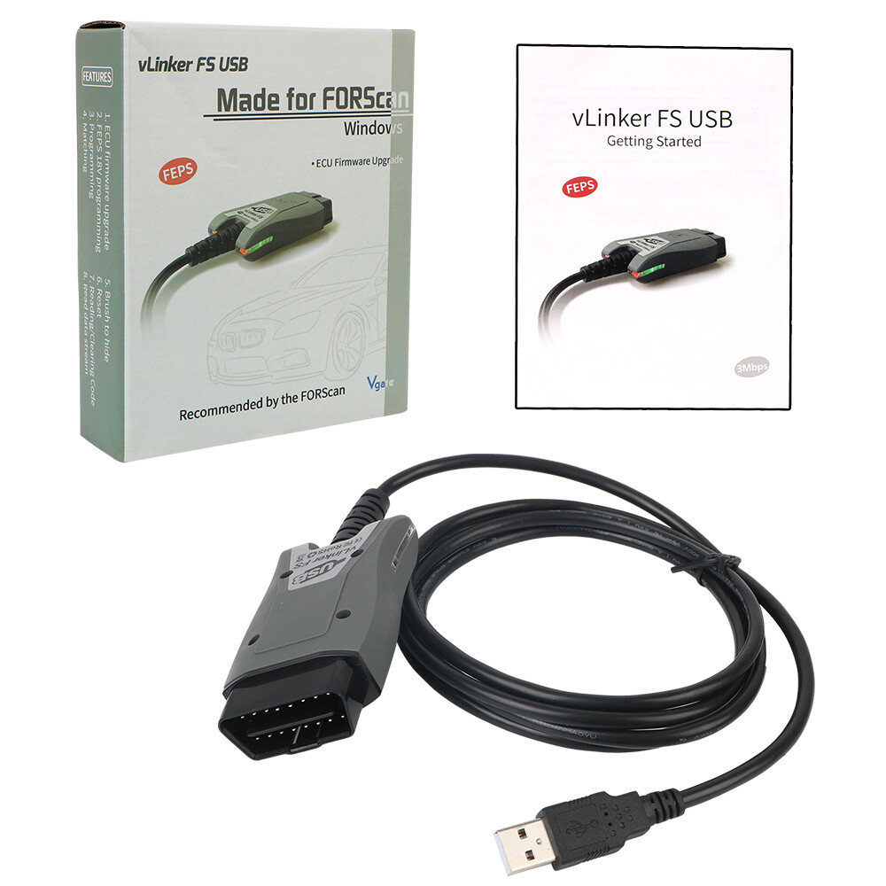 Vgate vLinker FS OBD2 Scanner USB Adapter Fit For FORScan HS/MS-CAN Auto Switch