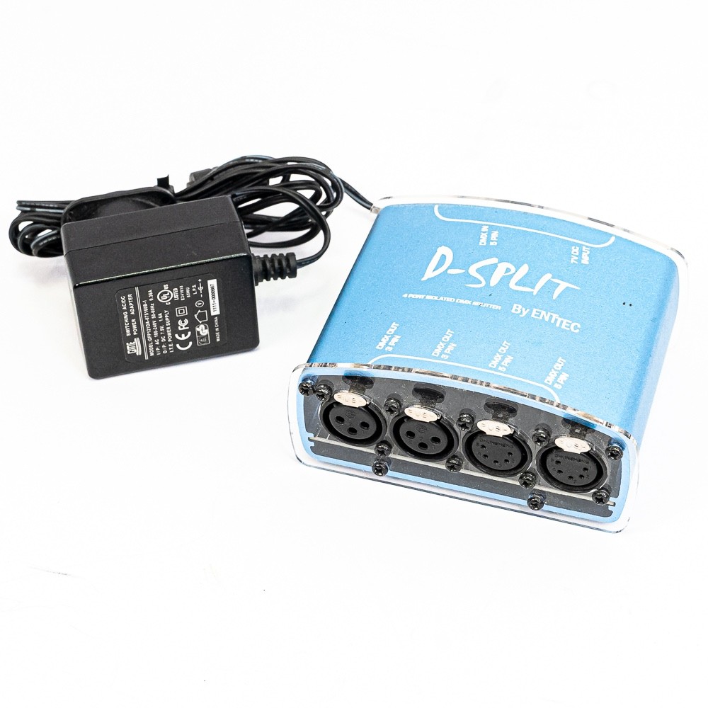 Enttec D-SPLIT 5-Pin DMX Splitter – 4-Port Optically Isolated (w/ PSU)