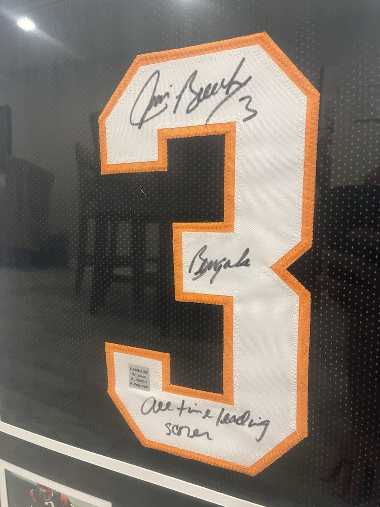 Jim Breech Framed Signed Cincinnati Bengals Jersey