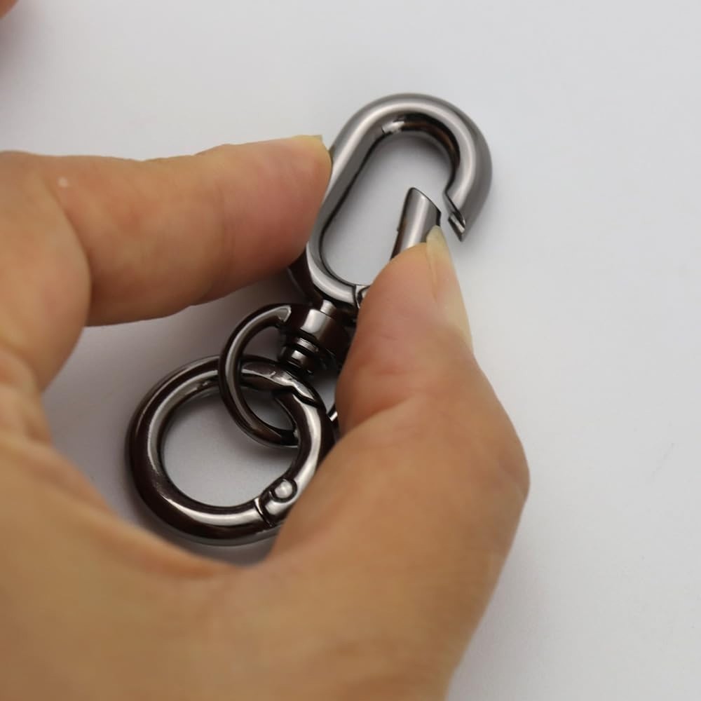 Double Opening Metal Spring Snap Hooks Clip,Trigger Spring Keyring Buckle for...