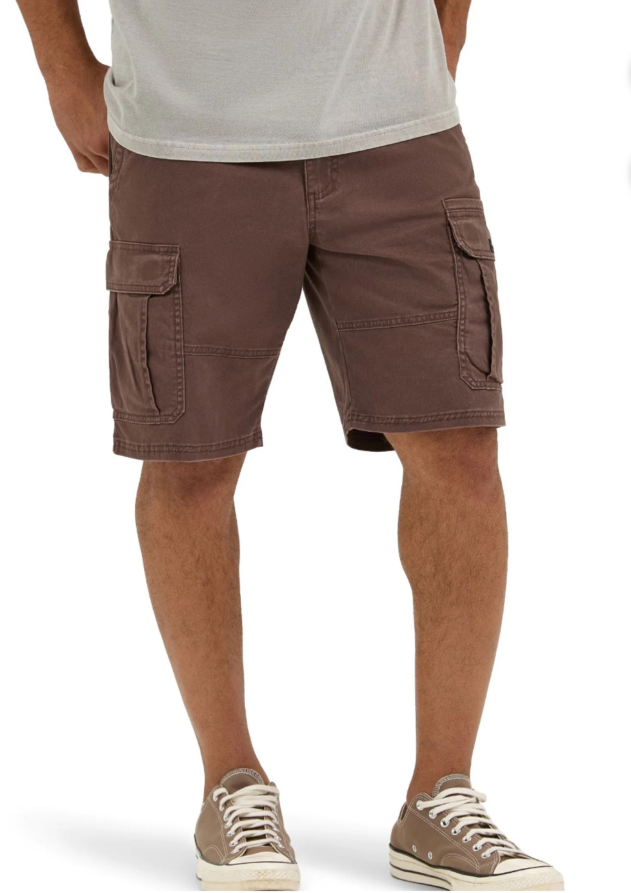Men's Wrangler Relaxed Fit 10 in Cargo Shorts w/ Stretch Choc. Brown CHOOSE SIZE