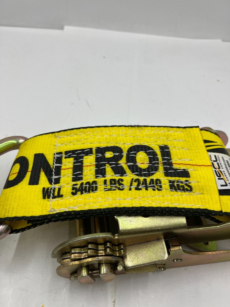 USCC US Cargo Control Ratchet Strap Hook 5400lbs Work Load Limit Yellow