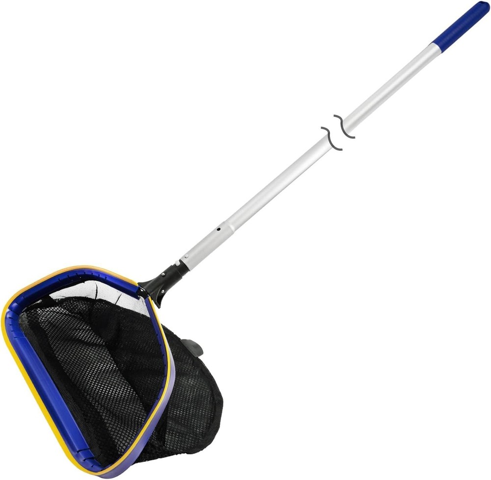 Pool Skimmer Net 10ft Adjustable Pole Heavy Duty Deep Bag Leaf Rake