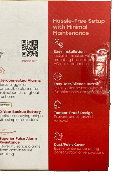USI Hardwired Smoke Detector with Ionization Sensor, Sensing Plus, 10 Year