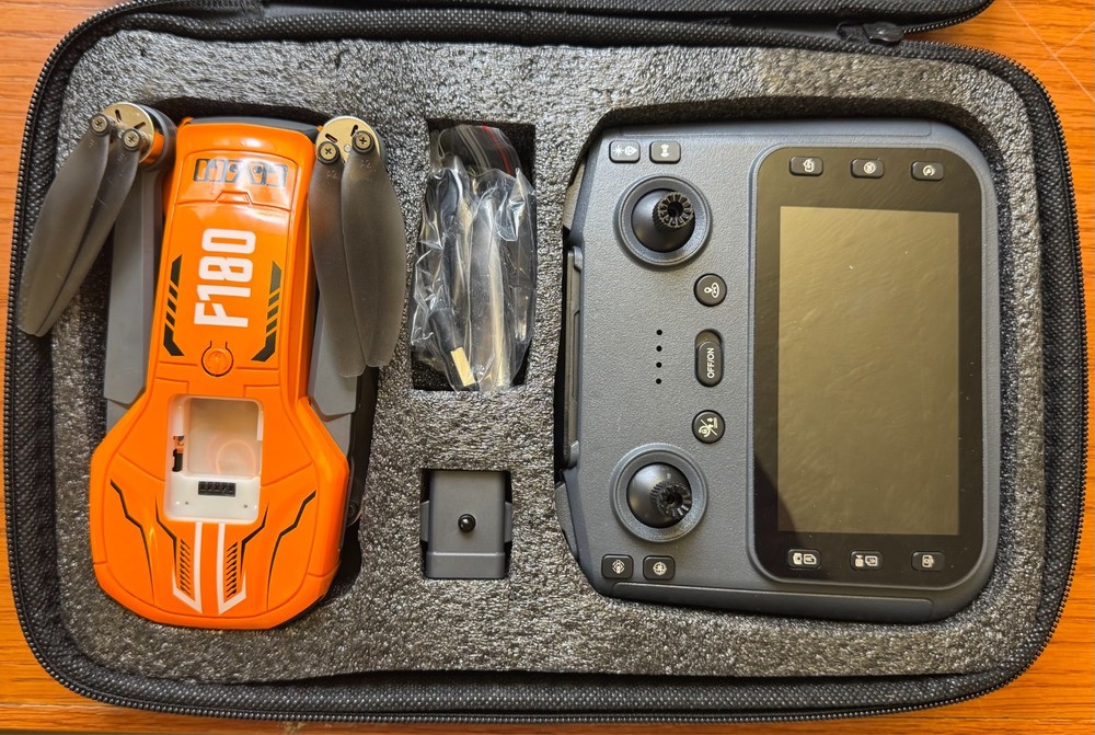 F180 GPS Drone, 4K Camera, 4.5" Remote Screen, 22 Min Flight, Foldable