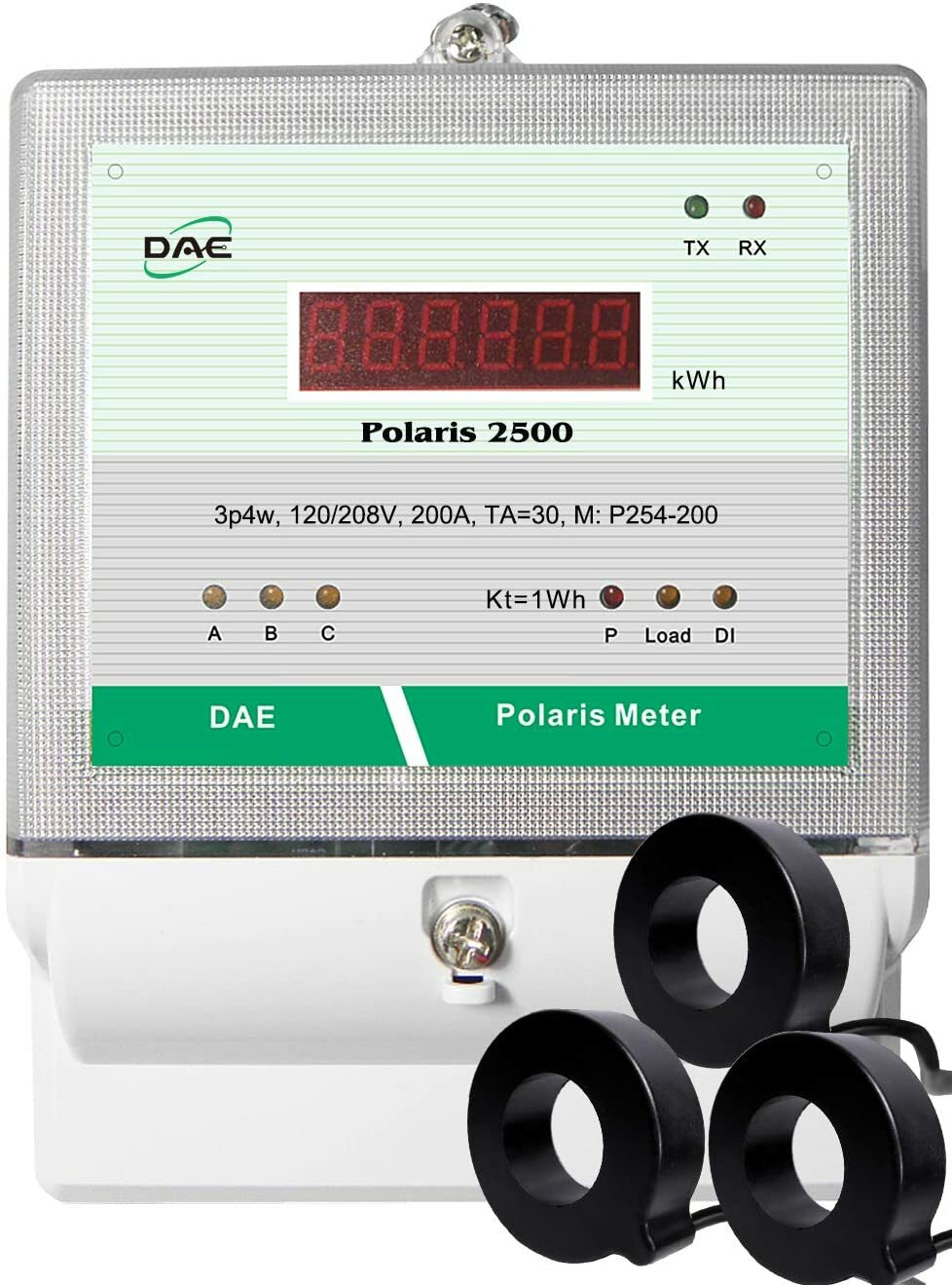 DAE P254-200-S KIT, UL kWh Smart Submeter, 3P4W, 200A, 120/208v, 3 CTs, RS485