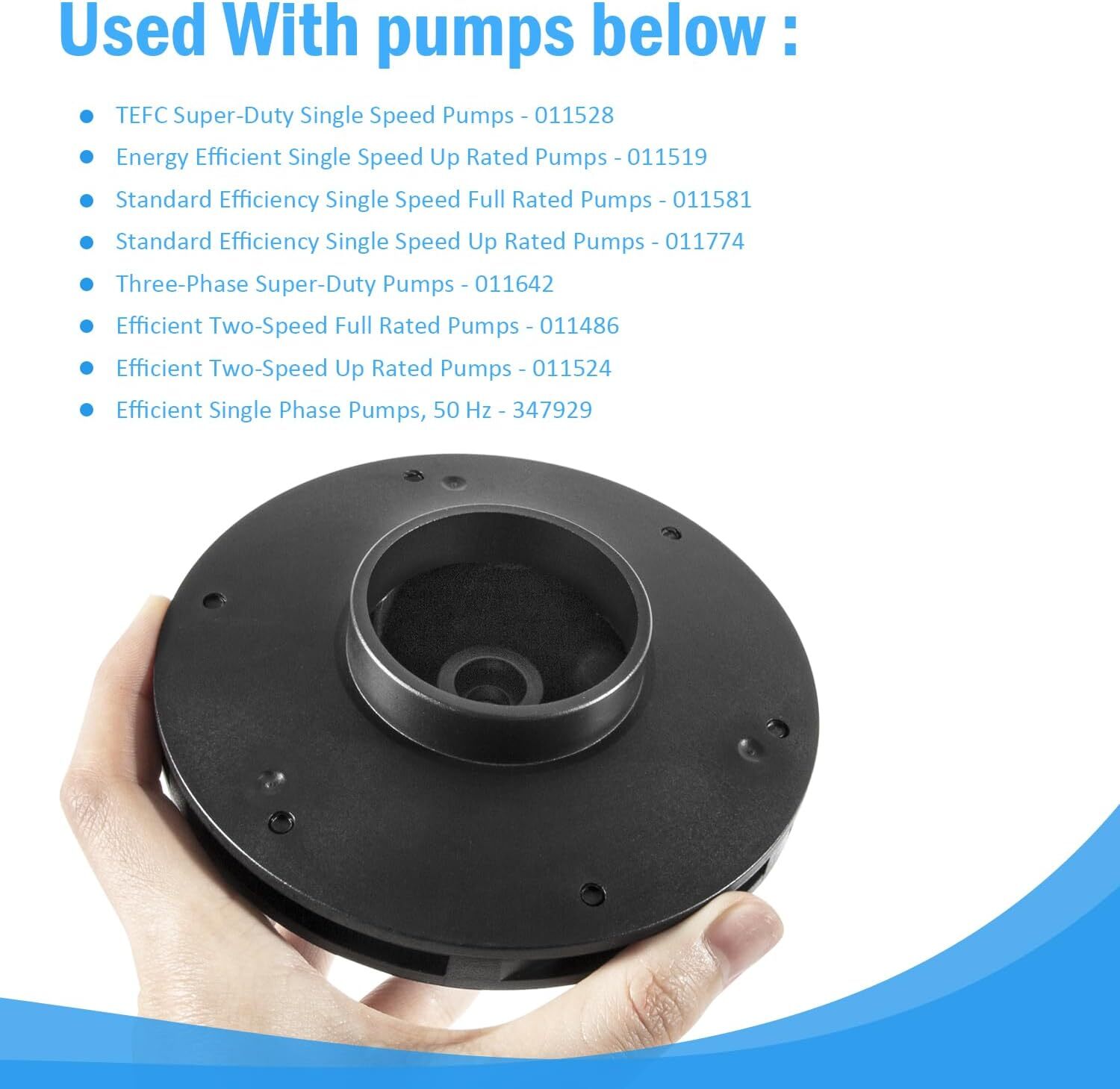 1~1/2 HP Pool Pump Impeller For 073129 Pentair WhisperFlo Pump Replacement