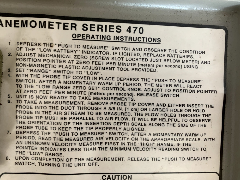 Dwyer Series 470 Anemometer.