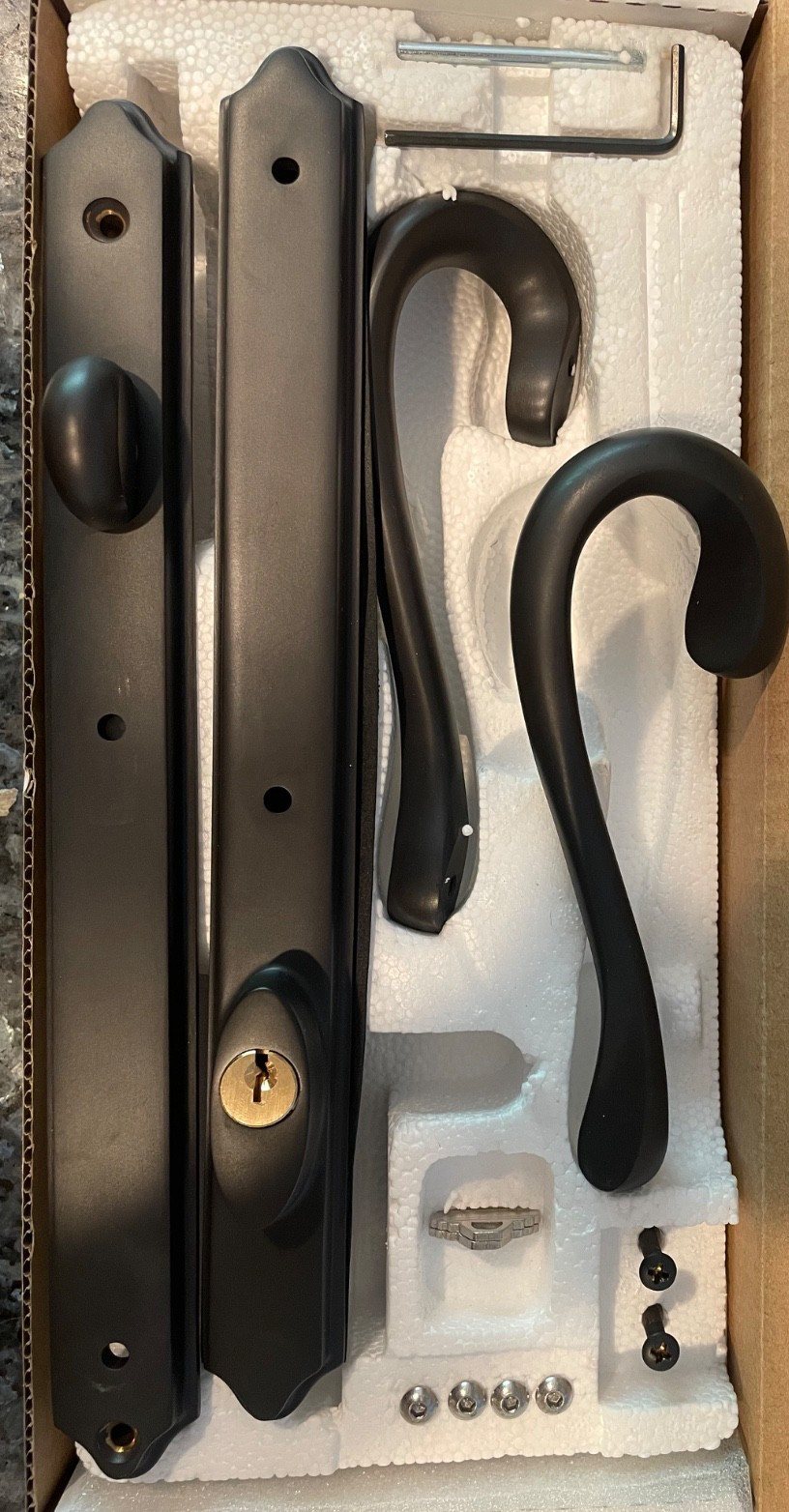 Ashland Hardware W5208-KB17 Keyed Trim Set Rubbed Bronze Sliding DoorHandles NEW